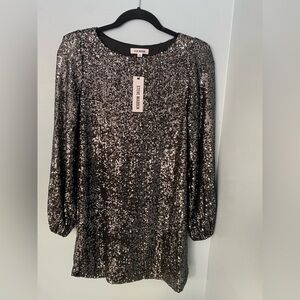 NWT Steve Madden Deloren Black Sequin Dress size S
